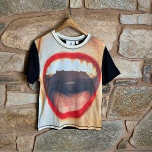 Open Mouth Graphic Tee - Black and Red